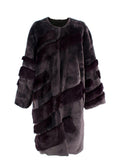 Liska Purple Reversible Lambskin / Fur Coat