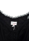 HVN Black Silk Bow Detail Maxi Dress