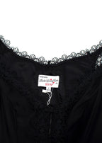 HVN Black Silk Bow Detail Maxi Dress