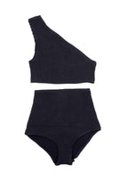 Bottega Veneta Black Smocked Jersey Bikini