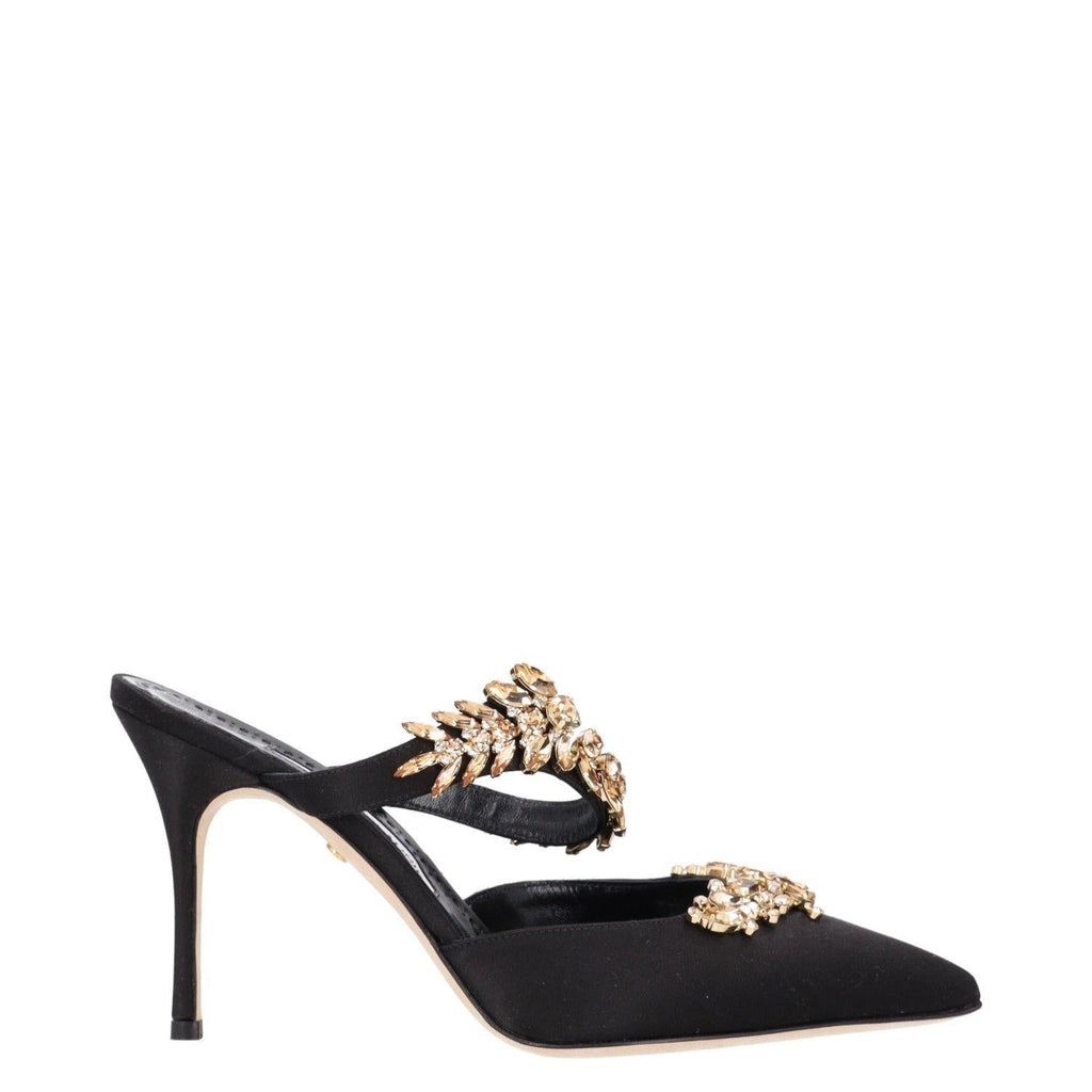 Manolo Blahnik Lurum 90MM Embellished Satin Mules