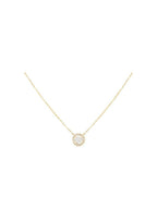 18ct yellow gold & white diamond Halo necklace 0.53ct