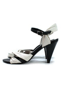 Celine Black and White Leather Twist Pumps