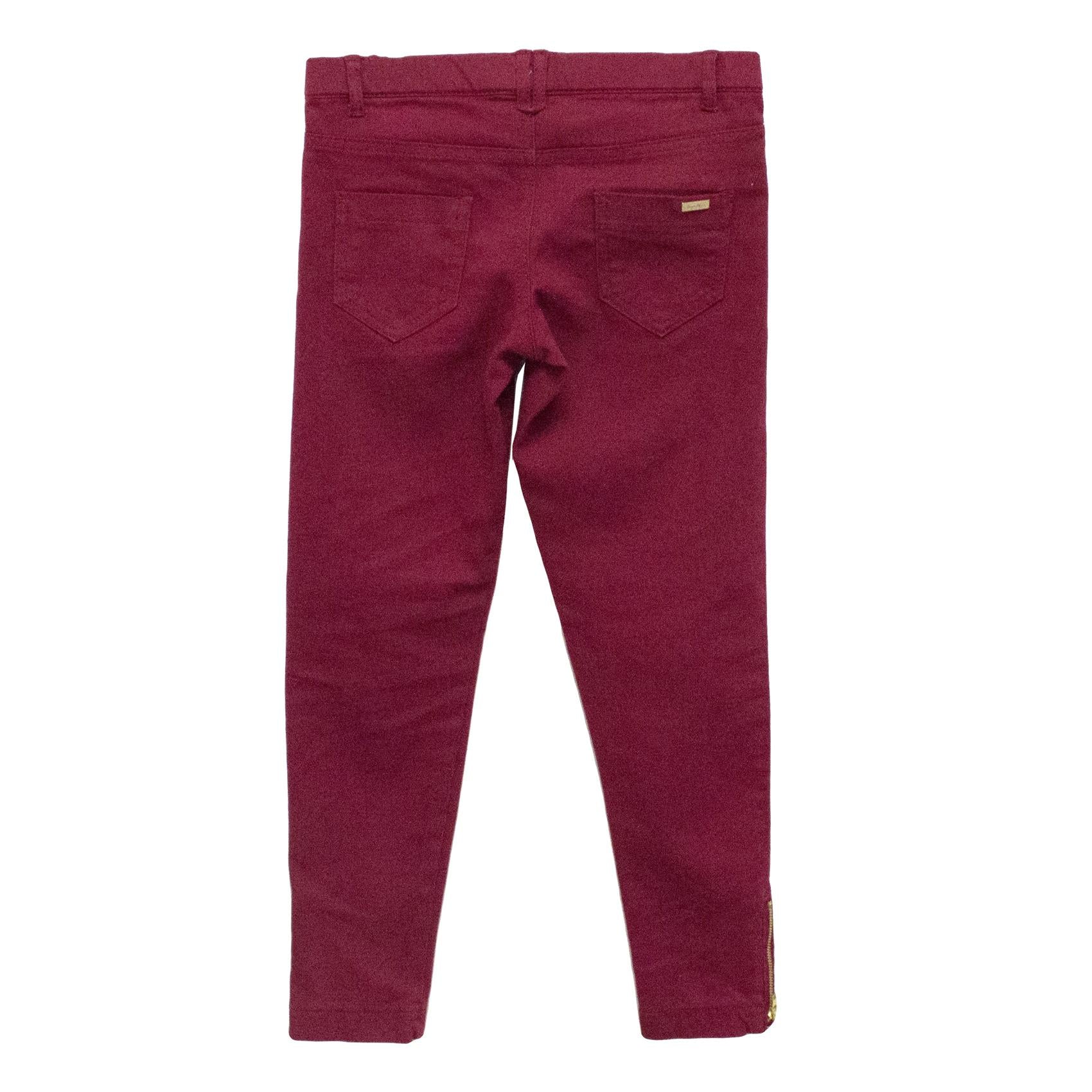 Mayoral Red Jeans with Zip Ankle Fastening