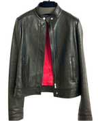 Black Leather Moto Biker Jacket
