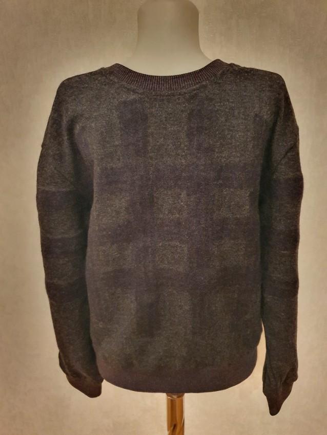Wooyoungmi Grey Double Layer Wool Blend Check Jumper