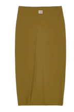 Miu Miu Olive Green Jersey Midi Skirt
