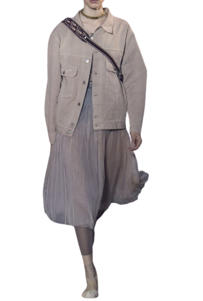 Runway Blush Embroidered Denim Jacket