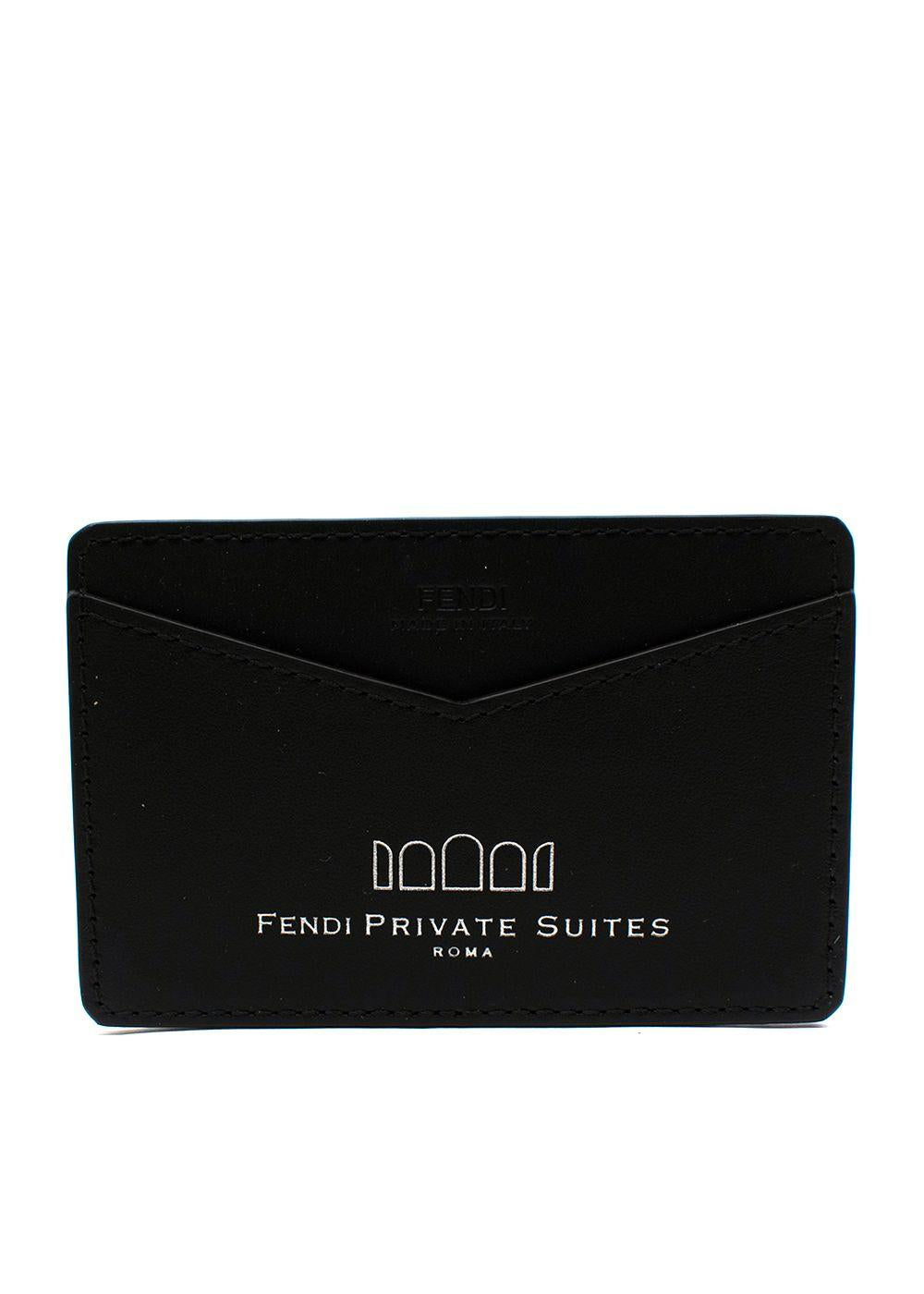 Fendi Monogram Zucca FF Logo Leather Card Holder