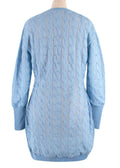 Dior Sky Blue Wool, Cashmere & Silk Cable Knit Jumper Dress