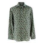 Donato Liguori Sage Green Floral Linen Shirt
