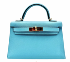 Hermès Kelly 20 cm in Epsom Sellier Bleu du Nord with Gold Hardware