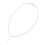 Bespoke 18ct White Gold Single Bright White Diamond Bar Pendant