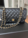Black Caviar Medium Classic Double Flap Bag