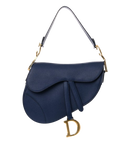Dior Navy Saddle Bag with Gold Hardware