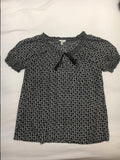 Joie black and white silk top