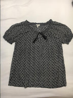 Joie black and white silk top