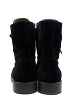 Chloe Black Velvet Combat Boots