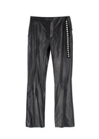 Louis Vuitton Black Kick Flare Leather Trousers with Stud Detail
