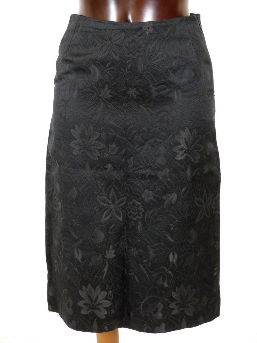 black floral embroidered skirt