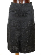 black floral embroidered skirt