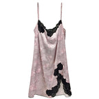 Cotton Club Couture Rose Satin & Leavers Lace Chemise