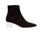 Alaia Black Leather Perspex Heeled Ankle Boots