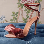 Aquazurra Heeled  Lotus Blossom Sandals