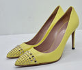 Gucci Yellow Studded Leather Malaga Pointed Toe Pumps