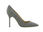 Black and Silver BB Geometric Pumps