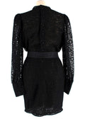 Alessandra Rich Black Lace Bow Mini Dress