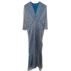 Issa Blue & White Printed Silk Gown