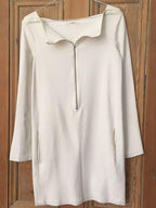 Cream crepe shift dress