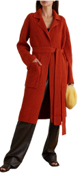 Jospeh Orange Belted Rib Knit Longline Cardigan