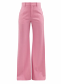 Chloe Pink Wide Leg Wool Blend Tailored Trousers