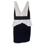 Marchesa Notte black and white peplum dress
