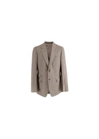 Vintage Stone Herringbone Tweed Single Breasted Blazer