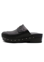 Brunello Cucinelli Black Bead-Embellished Leather Clogs