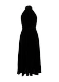 Raquel Diniz Black Velvet Giovanna Midi Dress