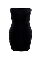 Alex Perry Black Velvet Strapless Mini Dress