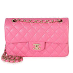 Chanel  Pink Quilted Caviar Small Classic Double Flap Handbag
