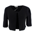 MaxMara Black Silk and Linen Blend Cropped Cardigan