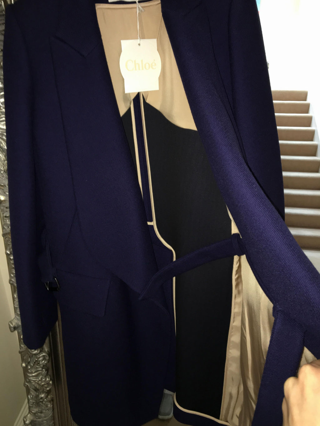 Chloe Indigo Wool-drill Coat