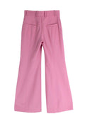Chloe Pink Wide Leg Wool Blend Tailored Trousers