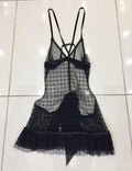 RCrescentini Private Collection Black Tulle & Devore Babydoll Set