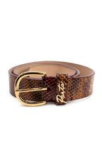 Ports Orange and Red Snakeskin Embossed Leather Belt