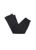 grey wool flannel wide leg trousers