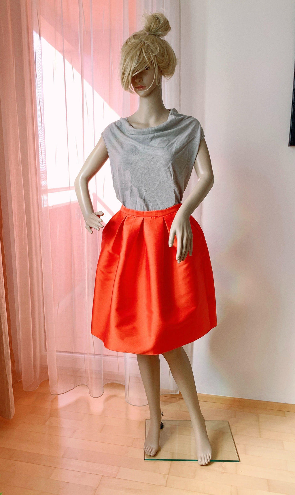 Olivia satin-twill skirt
