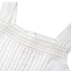 Bonpoint White Cotton Lace Details Ruffled Top