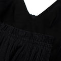 Sacai Black Wool Pleated Denim Skirt Midi Dress